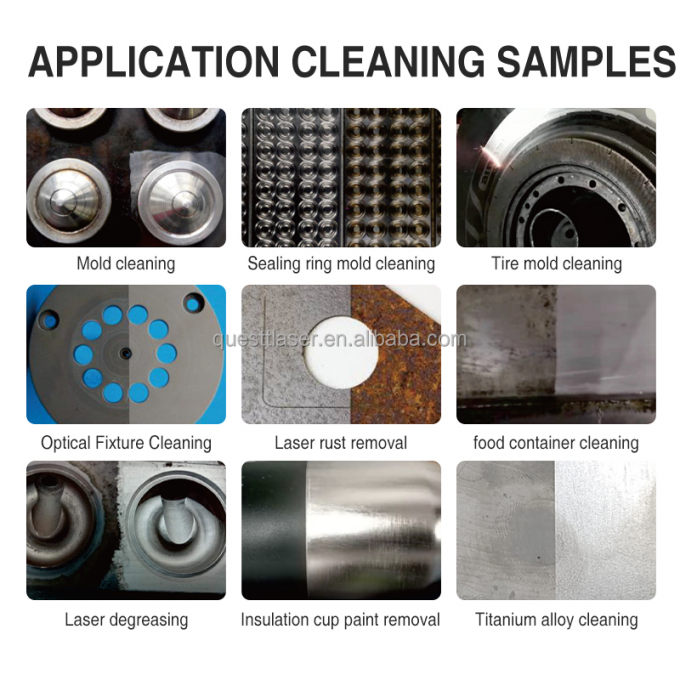 پالس 200w 300w چمدان فايبر ليزر ماشین تمیز کردن دستگاه حذف زنگ 10